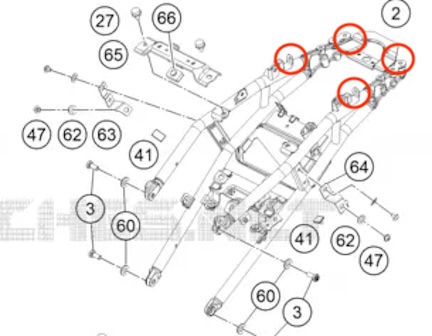 Rear subframe attachment points